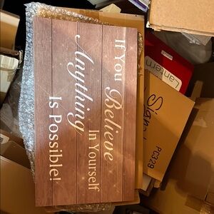 Inspirational Wooden Wall Sign - Brown